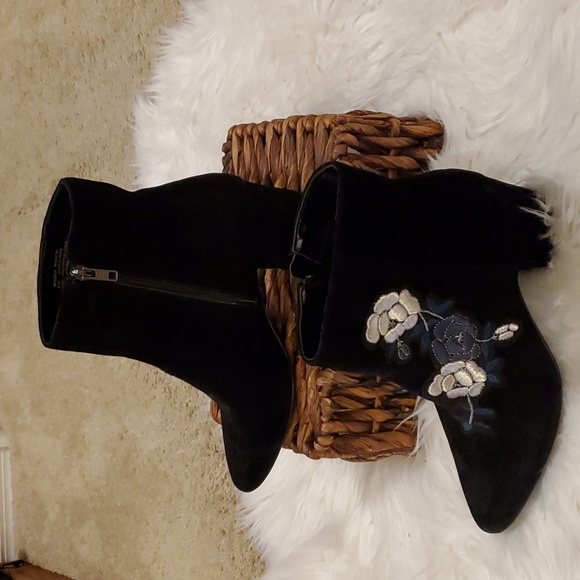 Steven by Steve Madden New Yorker suede leather embroidered biotie - Picture 1 of 11